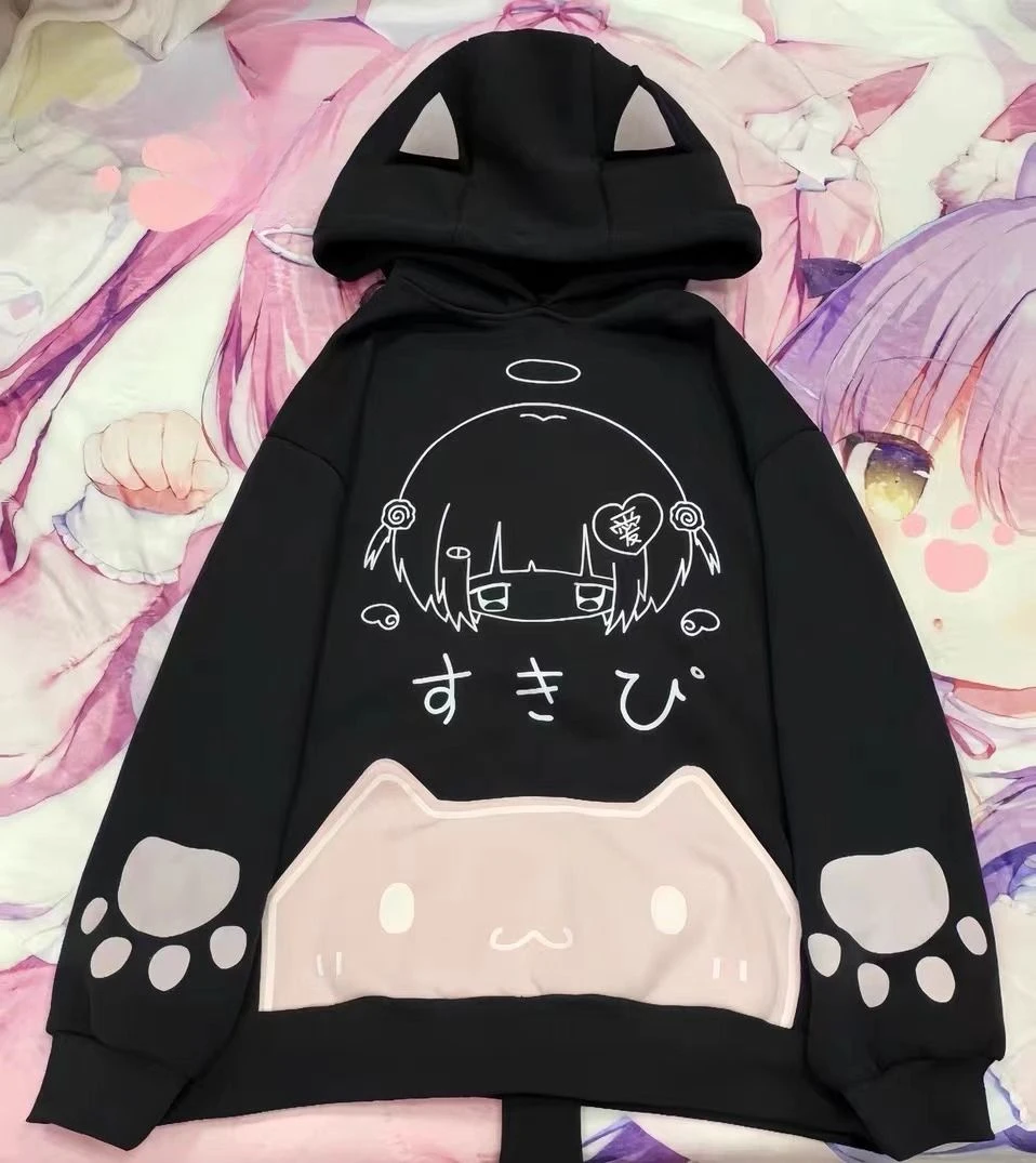 Kawaii Anime Cat-Ear Oversized Hoodie - 6 Kawaii Anime Cat-Ear Oversized Hoodie - 6