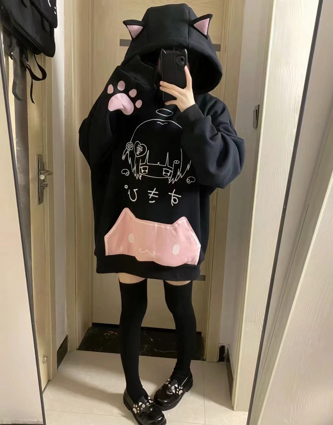 Kawaii Anime Cat-Ear Oversized Hoodie - 3 Kawaii Anime Cat-Ear Oversized Hoodie - 3
