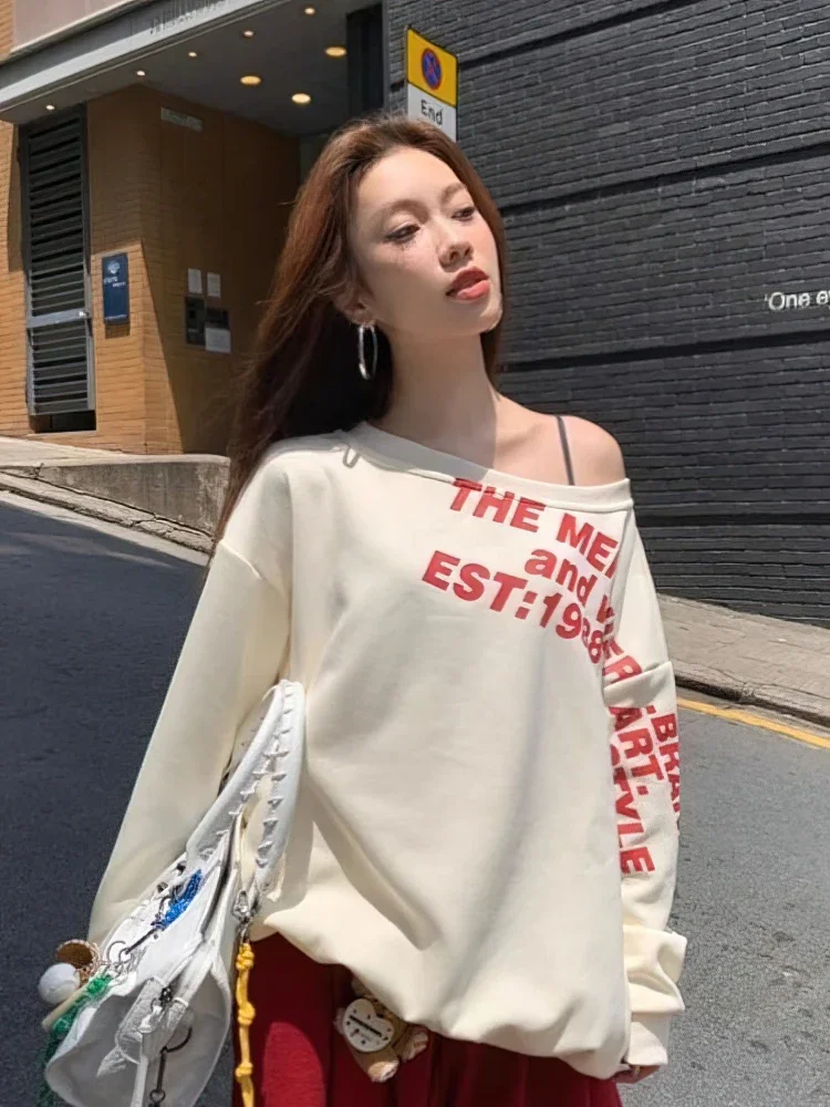 Y2K E-Girl Oversized Off-Shoulder Graphic Sweatshirt - 7 Y2K E-Girl Oversized Off-Shoulder Graphic Sweatshirt - 7