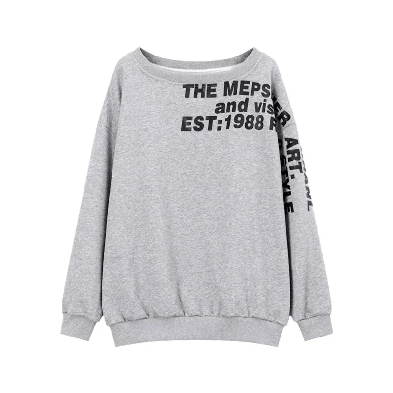 Y2K E-Girl Oversized Off-Shoulder Graphic Sweatshirt - 4 Y2K E-Girl Oversized Off-Shoulder Graphic Sweatshirt - 4