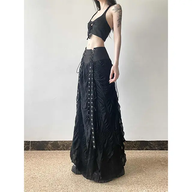 Gothic Punk Asymmetrical Layered High-Slit Skirt - 6 Gothic Punk Asymmetrical Layered High-Slit Skirt - 6
