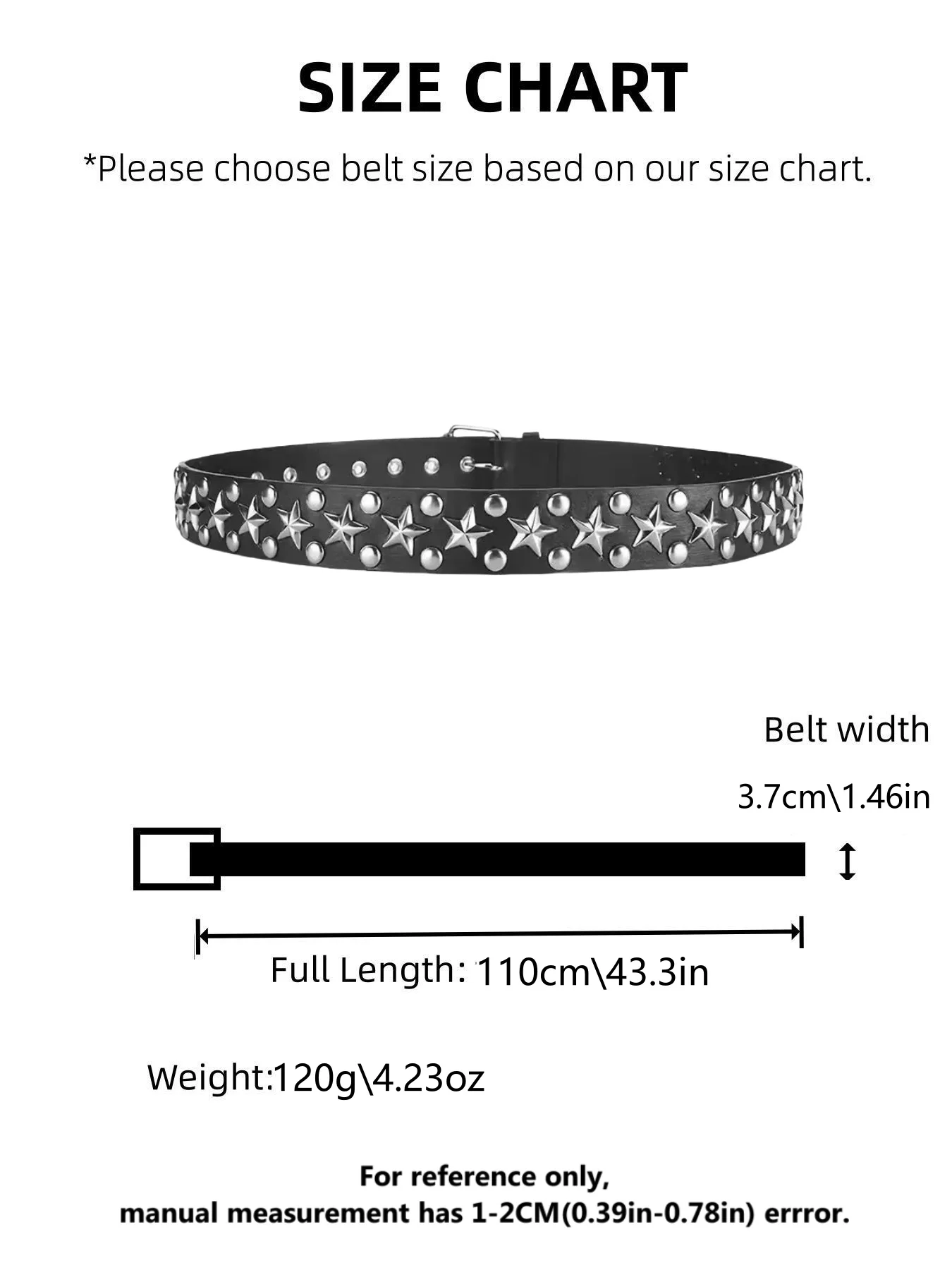 Punk Rock Grunge Studded Star Belt - 1 Punk Rock Grunge Studded Star Belt - 1