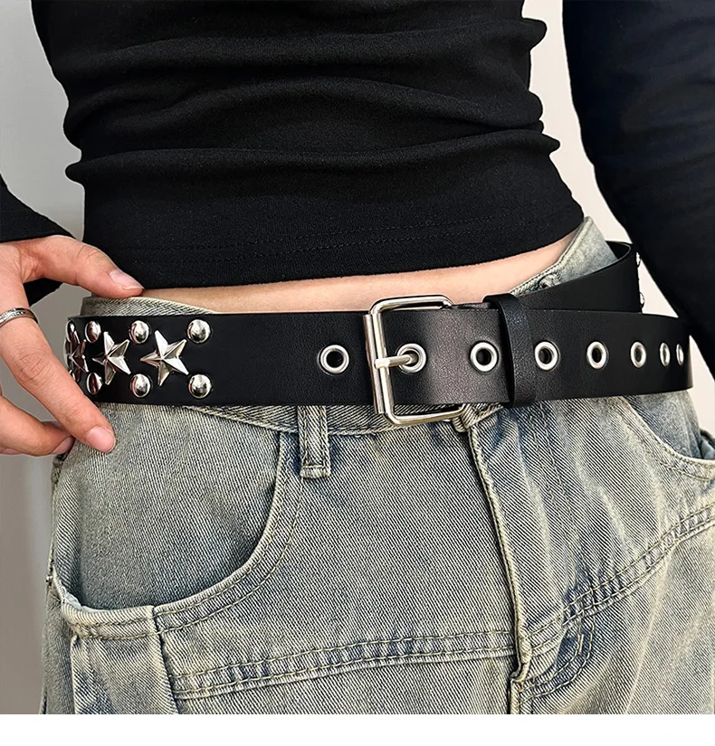 Punk Rock Grunge Studded Star Belt - 9 Punk Rock Grunge Studded Star Belt - 9