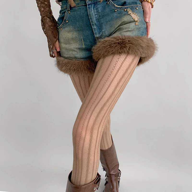 Punk Steampunk Strap-Adorned Fishnet Tights - 10 Punk Steampunk Strap-Adorned Fishnet Tights - 10