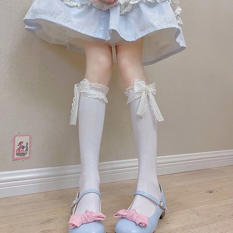 Gothic Lolita Victorian Frilled Knee-High Socks - 4