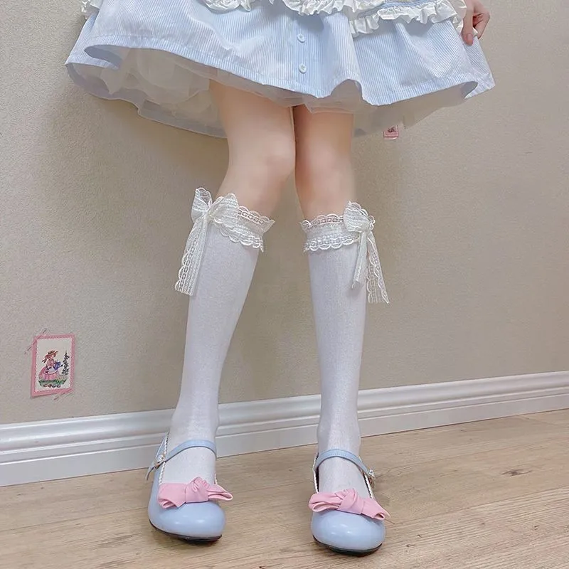 Gothic Lolita Victorian Frilled Knee-High Socks - 5