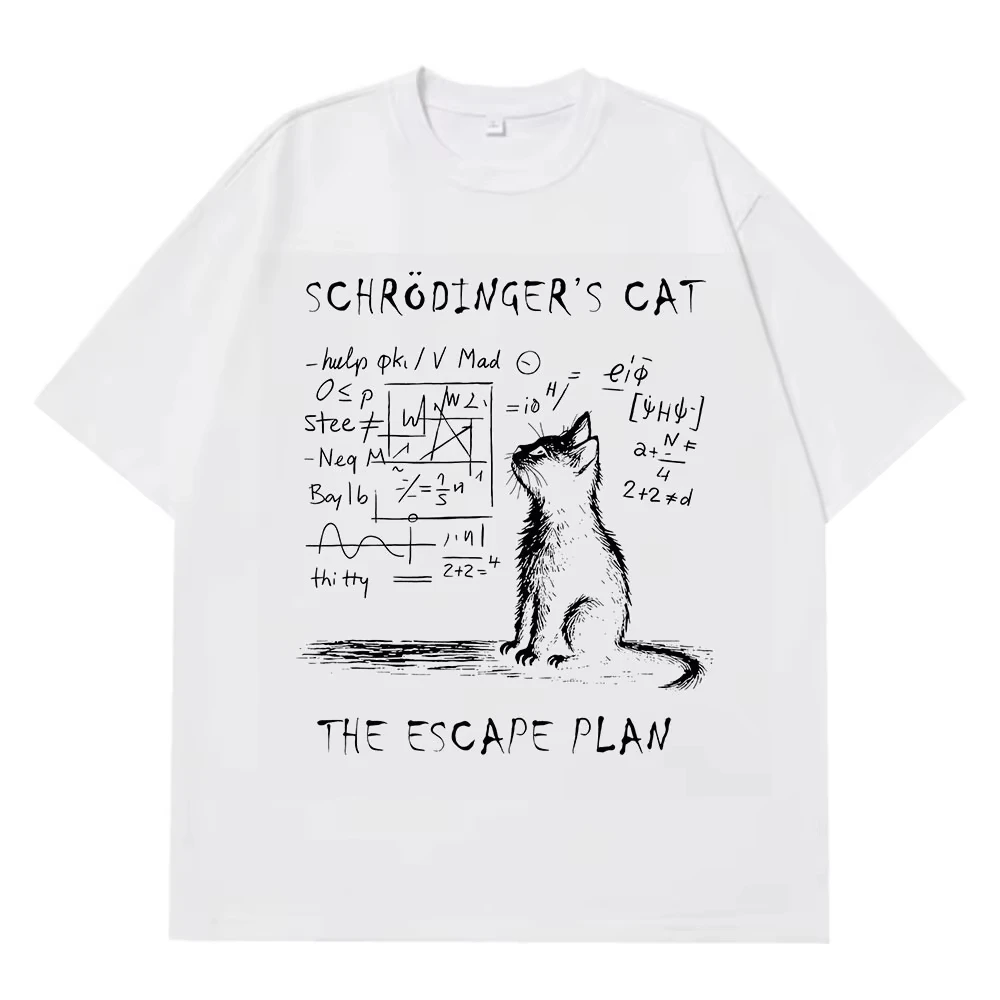 Nerdy Dark Academia Schrödinger's Cat Graphic Tee - 3 Nerdy Dark Academia Schrödinger's Cat Graphic Tee - 3