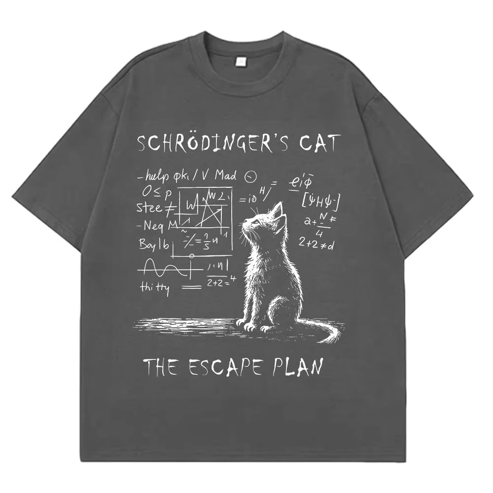 Nerdy Dark Academia Schrödinger's Cat Graphic Tee - 6 Nerdy Dark Academia Schrödinger's Cat Graphic Tee - 6