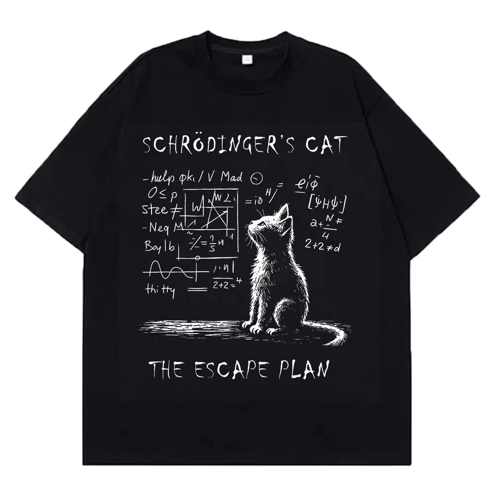 Nerdy Dark Academia Schrödinger's Cat Graphic Tee - 2 Nerdy Dark Academia Schrödinger's Cat Graphic Tee - 2