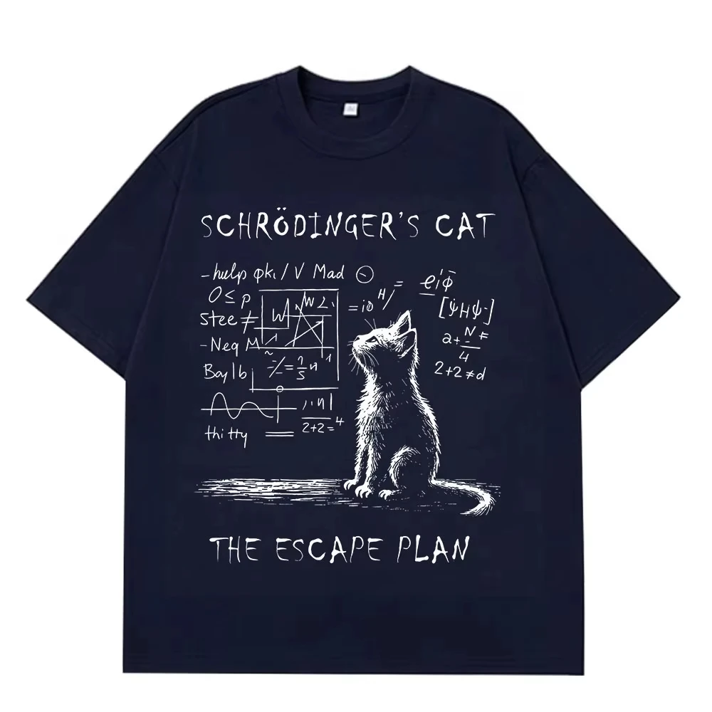Nerdy Dark Academia Schrödinger's Cat Graphic Tee - 5 Nerdy Dark Academia Schrödinger's Cat Graphic Tee - 5