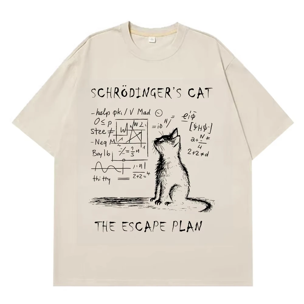 Nerdy Dark Academia Schrödinger's Cat Graphic Tee - 7 Nerdy Dark Academia Schrödinger's Cat Graphic Tee - 7