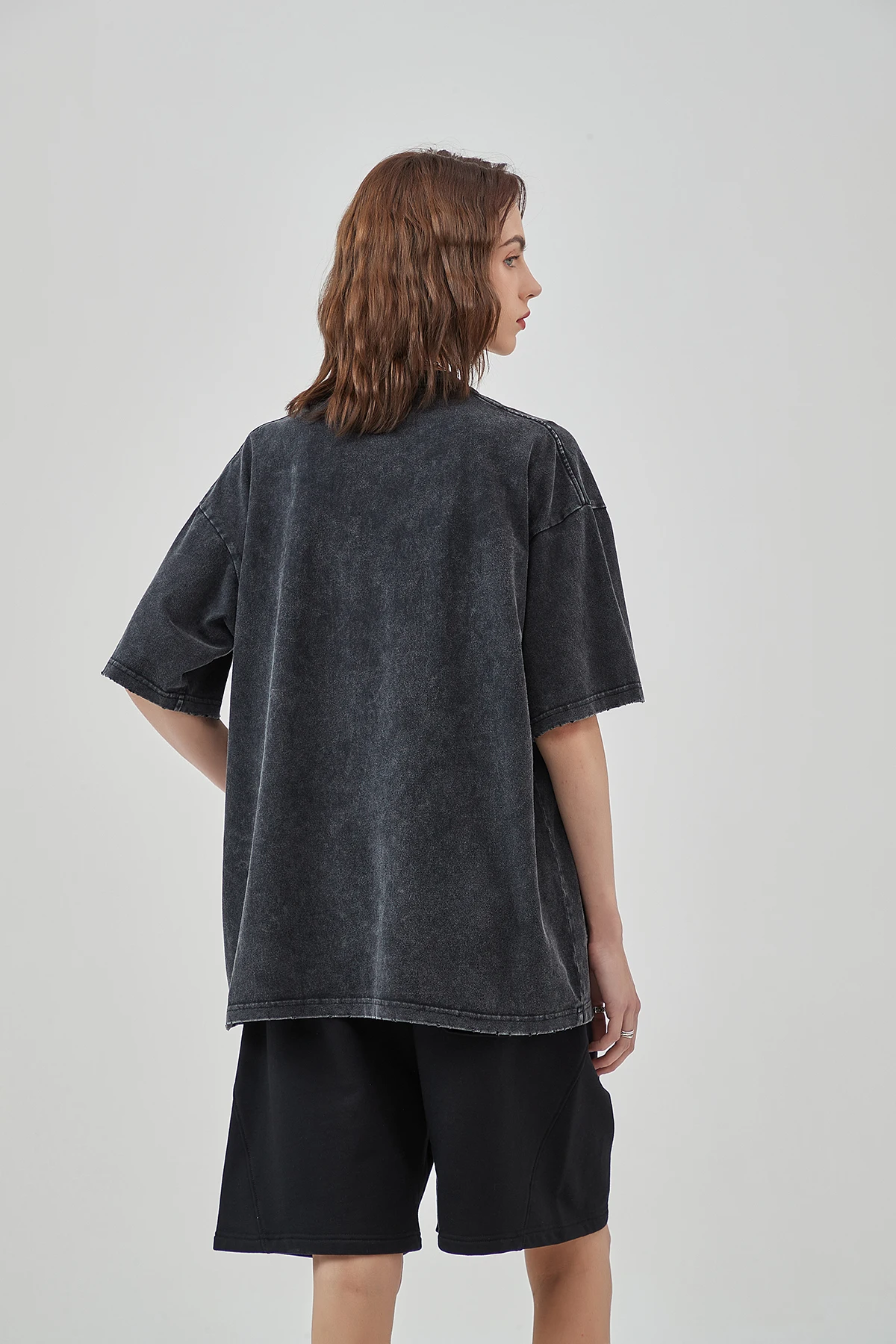 Gothic Black Metal Abstract Tree Graphic Oversized Tee - 8